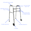 PE Care Side Folding Walking Frame with Wheels