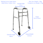 PE Care Walking Frame with Zimmer Wheels