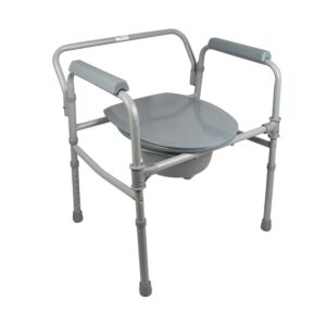 PE Care Folding Commode Chair Grey