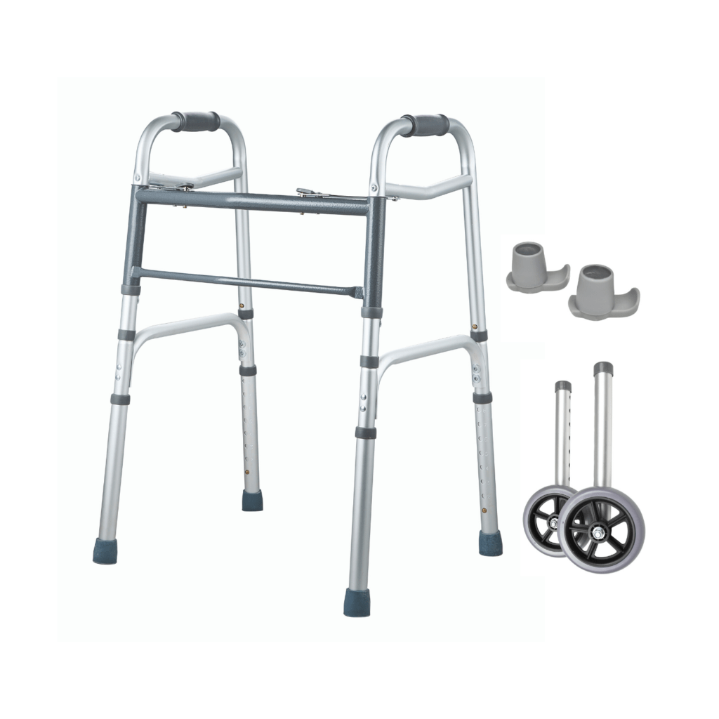 Aspire Walking Frame with Zimmer Wheels and Skis