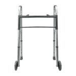 PE Care Side Folding Walking Frame With Wheels And Ski's