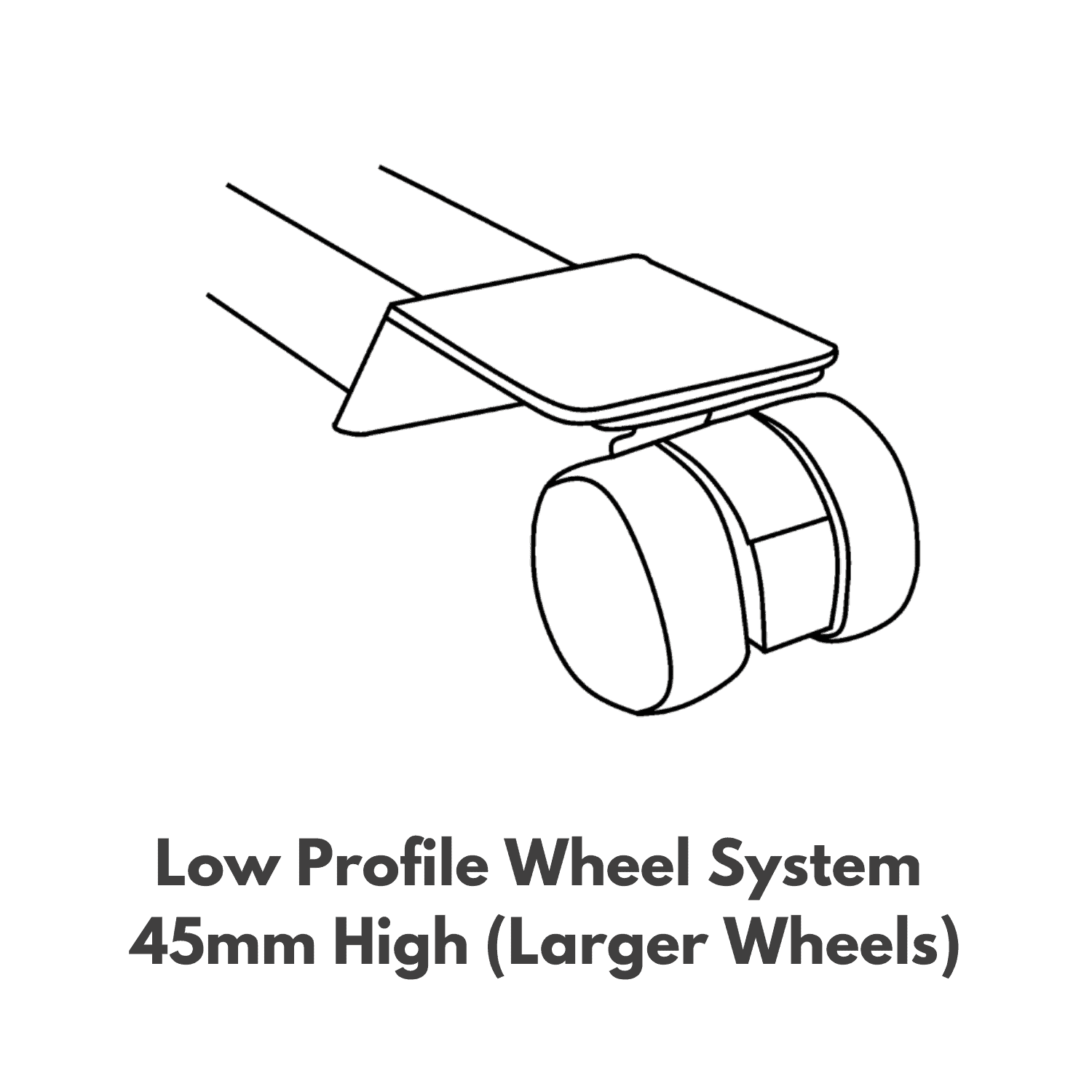 iCare Over Bed Table Low Profile Wheel System