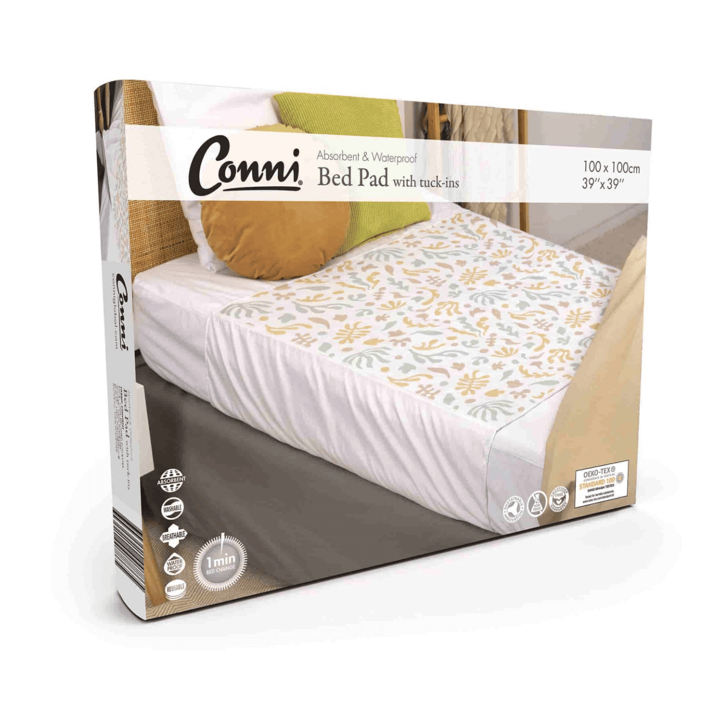 Conni Bed Pad with Tuck-ins_Organic Print