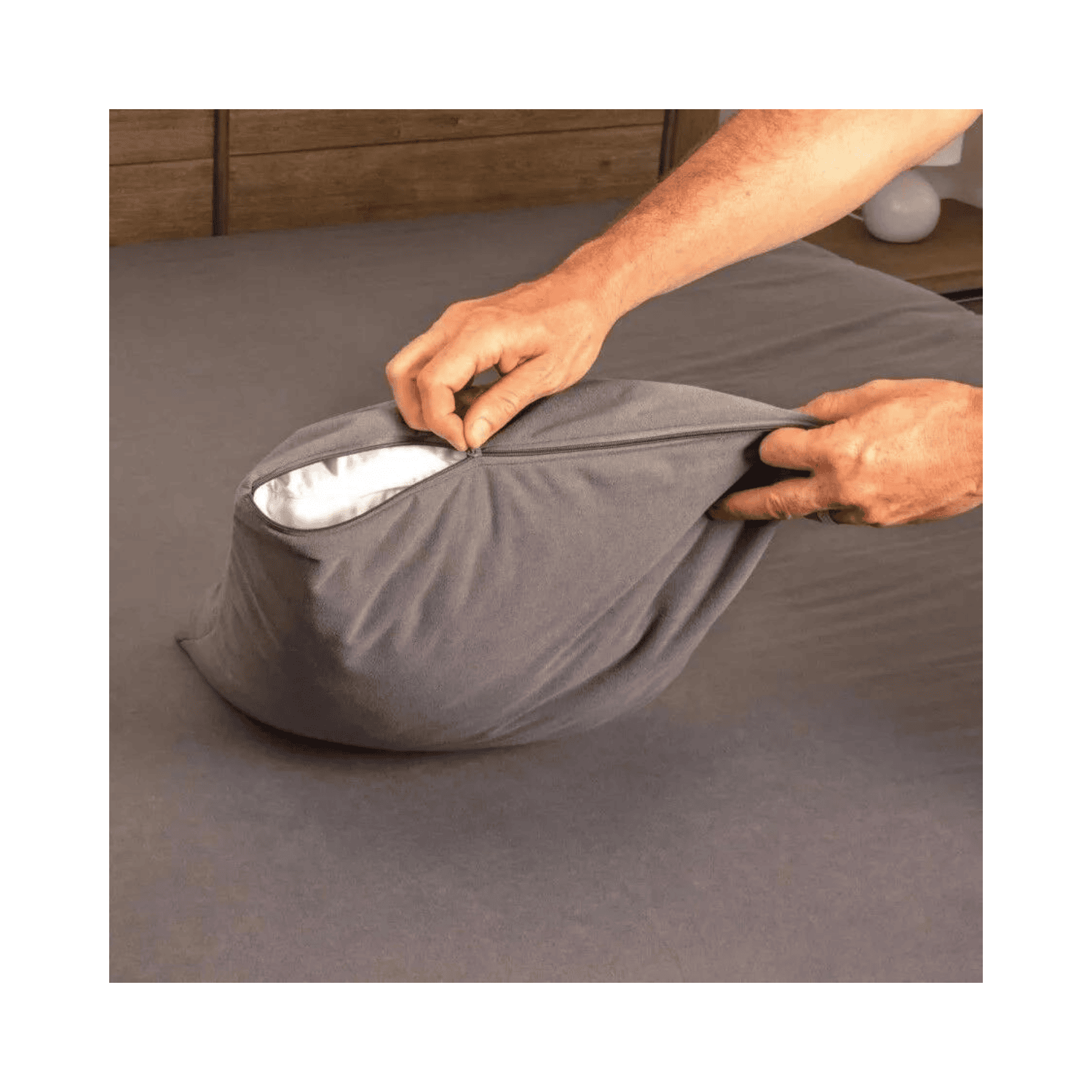 Micro-Plush Waterproof Absorbent Pillow Protector - Charcoal_1